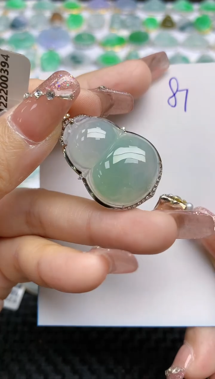 【闪购商品】翡翠颈饰18K金镶嵌天然A货翡翠 87