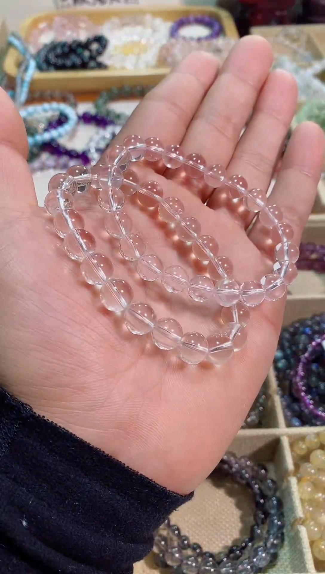 【闪购商品】水晶手链未镶嵌冰橘粉8M+ (多样性发其一）