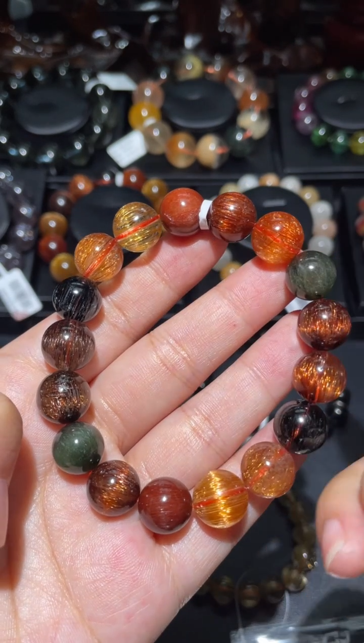 未镶嵌珠宝半成品水晶静*?发晶12mm-239