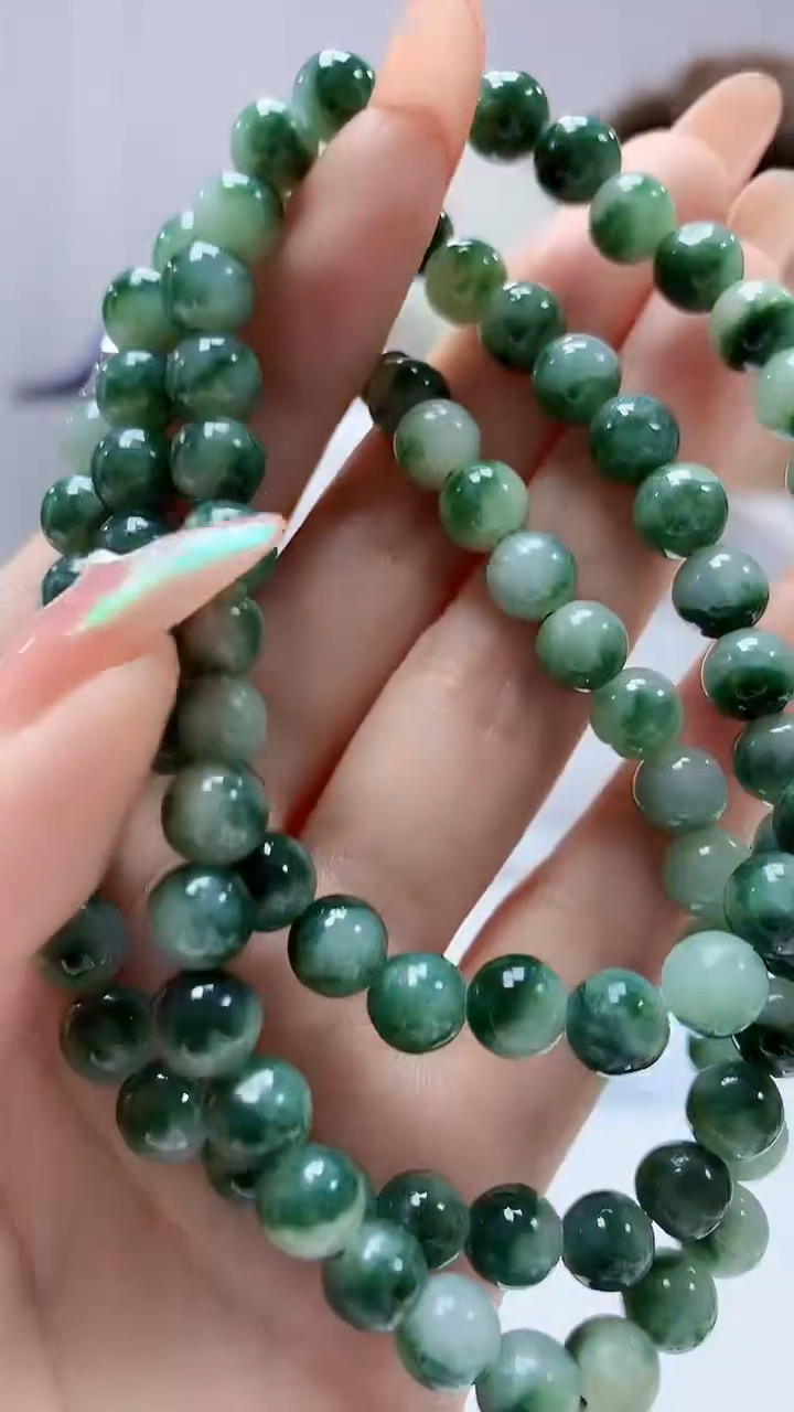 【闪购商品】定制翡翠未镶嵌4868DD-毛货珠链107