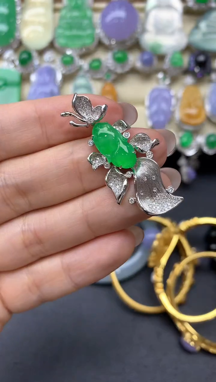 【闪购商品】翡翠颈饰18K金镶嵌471-中国好珍宝