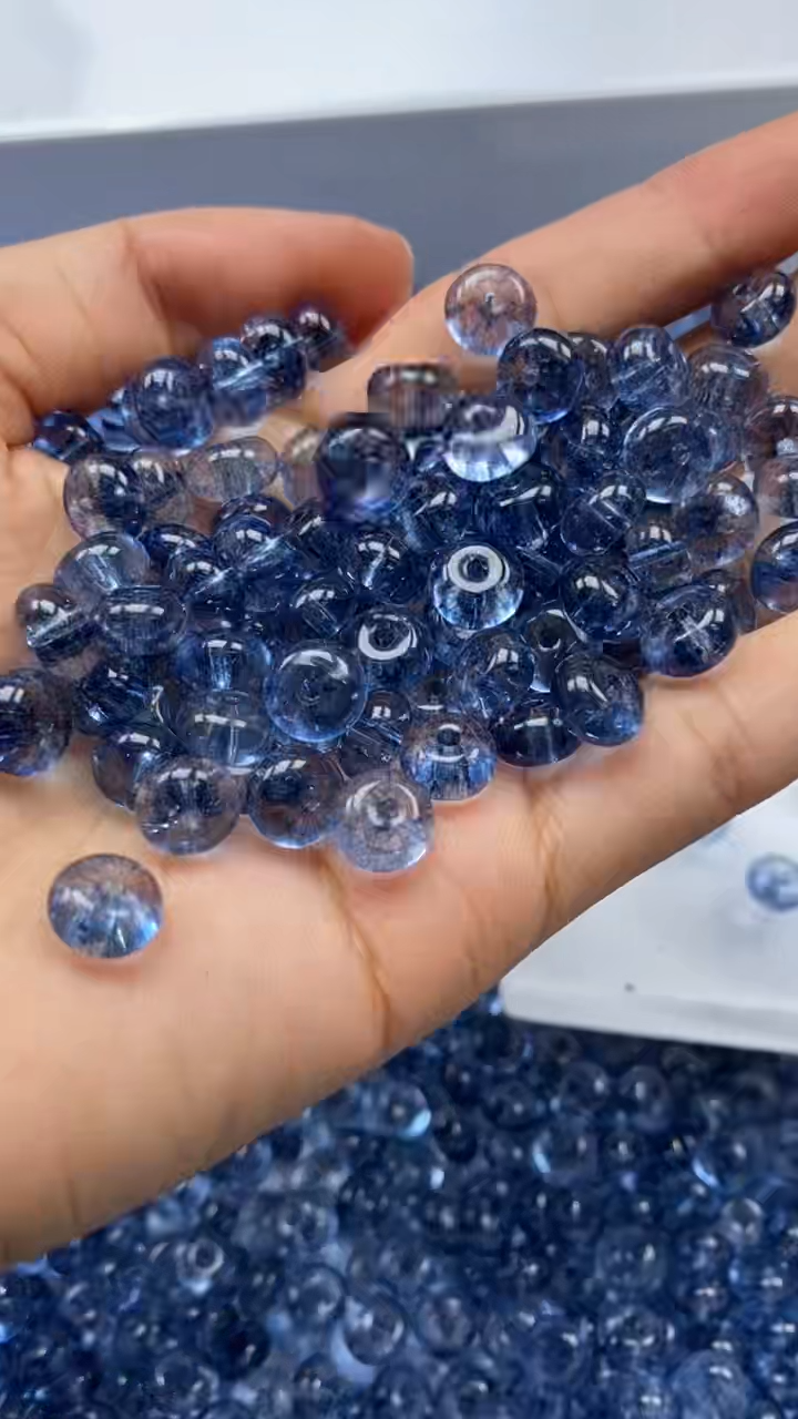 颈饰未镶嵌水晶W2973-伦敦蓝色算盘8*4mm*15颗