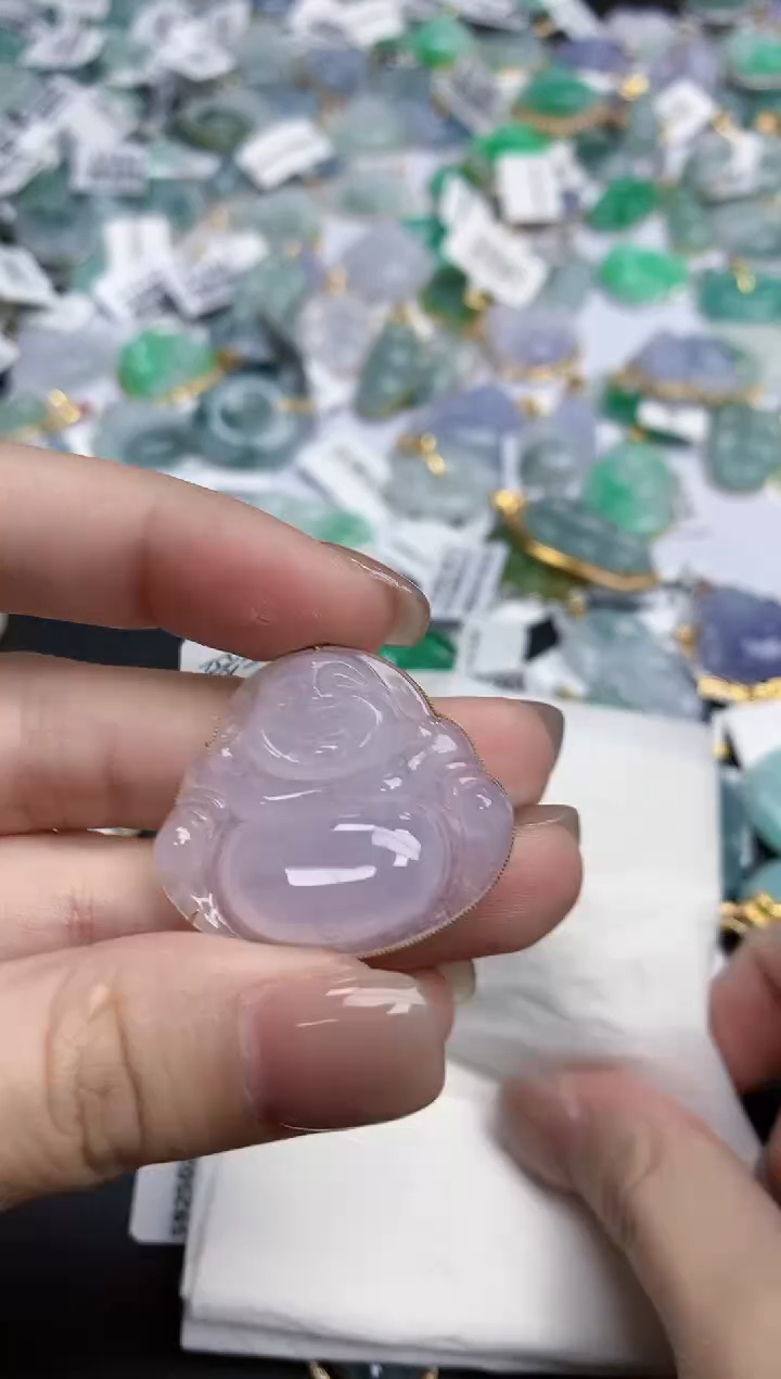 【闪购商品】翡翠颈饰18K金镶嵌天然缅甸翡翠A货