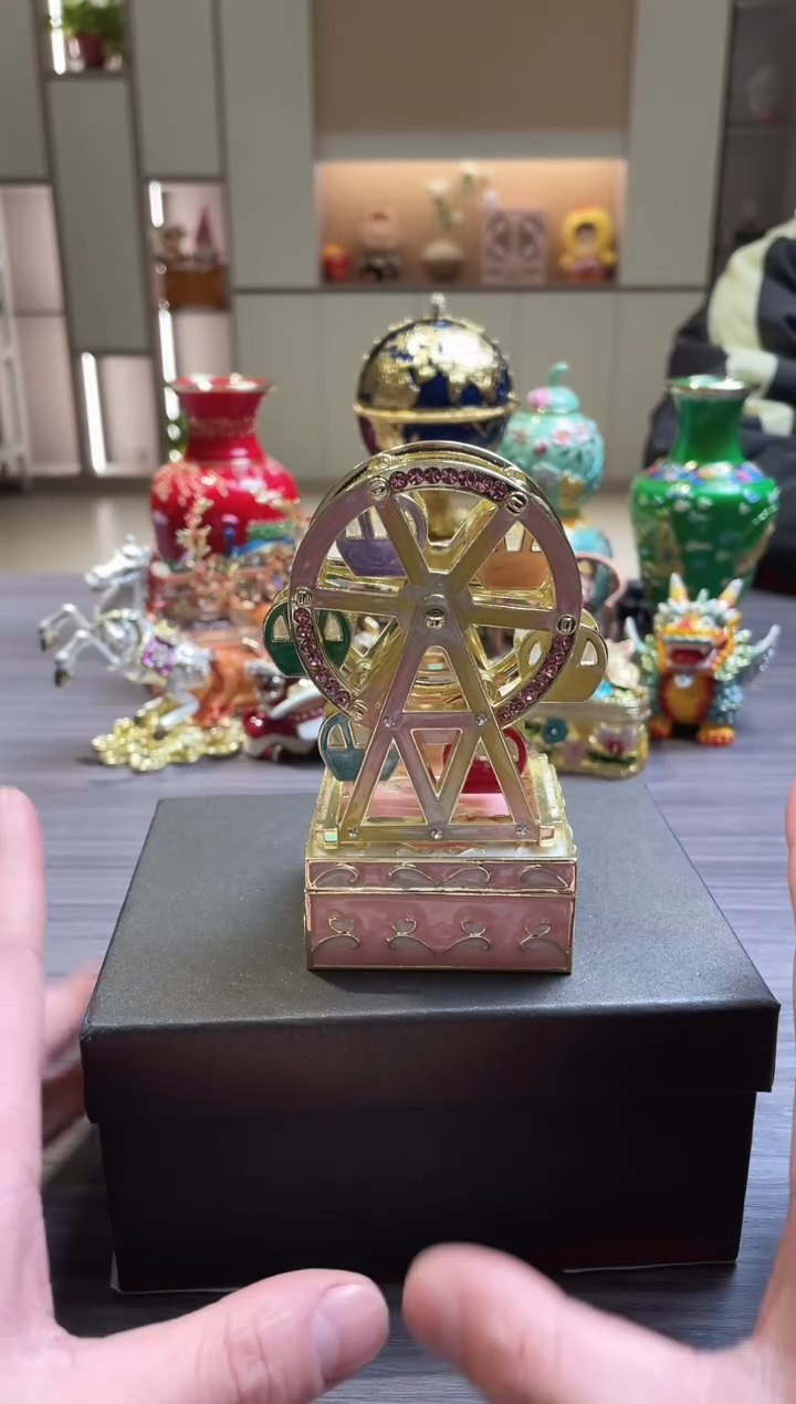 摆件七宝烧珐琅彩首饰盒