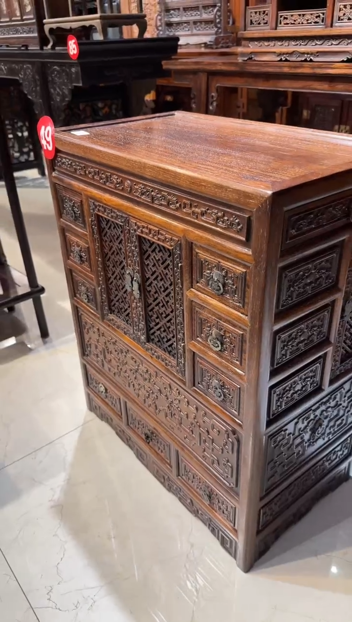 【闪购商品】木木艺缅花满雕柜子5800.888