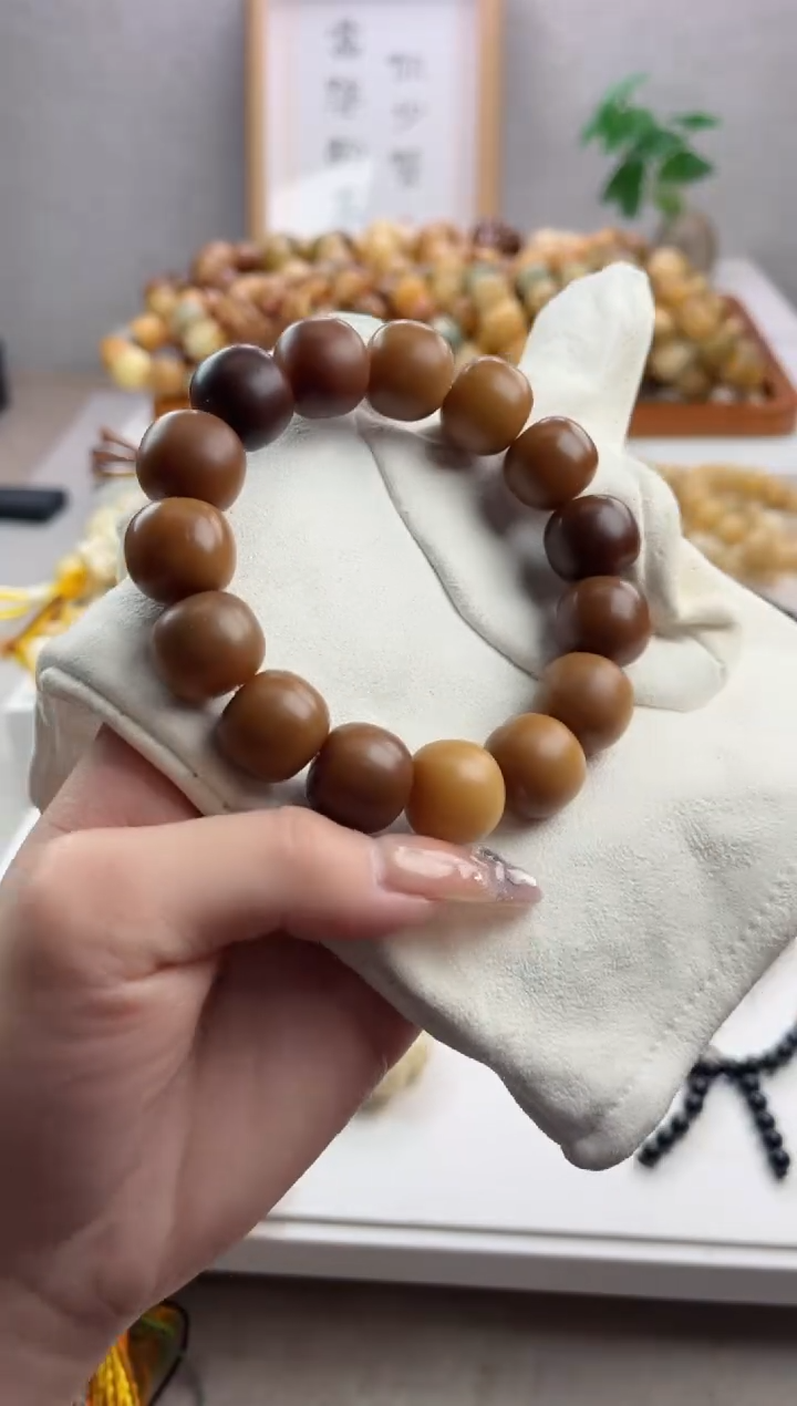 【闪购商品】菩提根/象牙果手串t64干磨桶珠14*16mm瑕疵不补