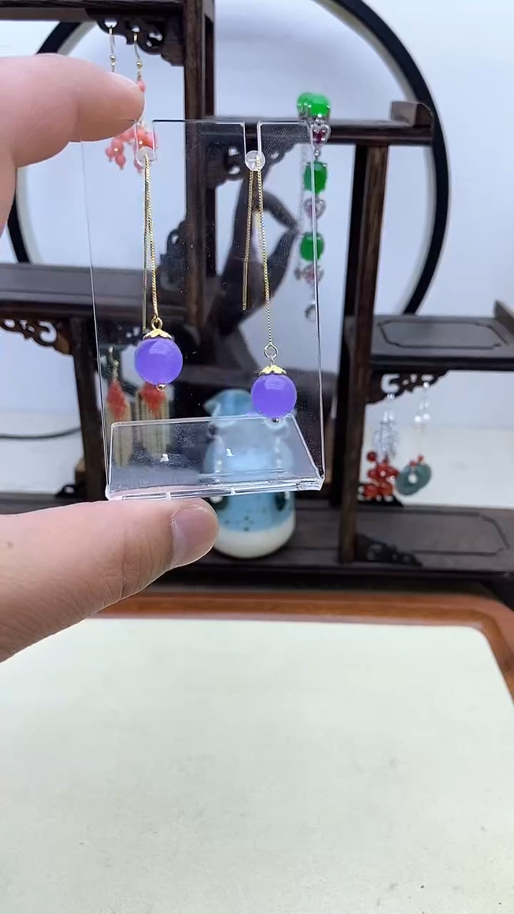 【闪购商品】翡翠耳饰14K金镶嵌10号