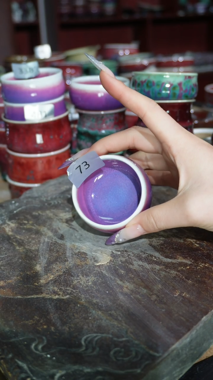 摆件陶精品窑变钧瓷茶器