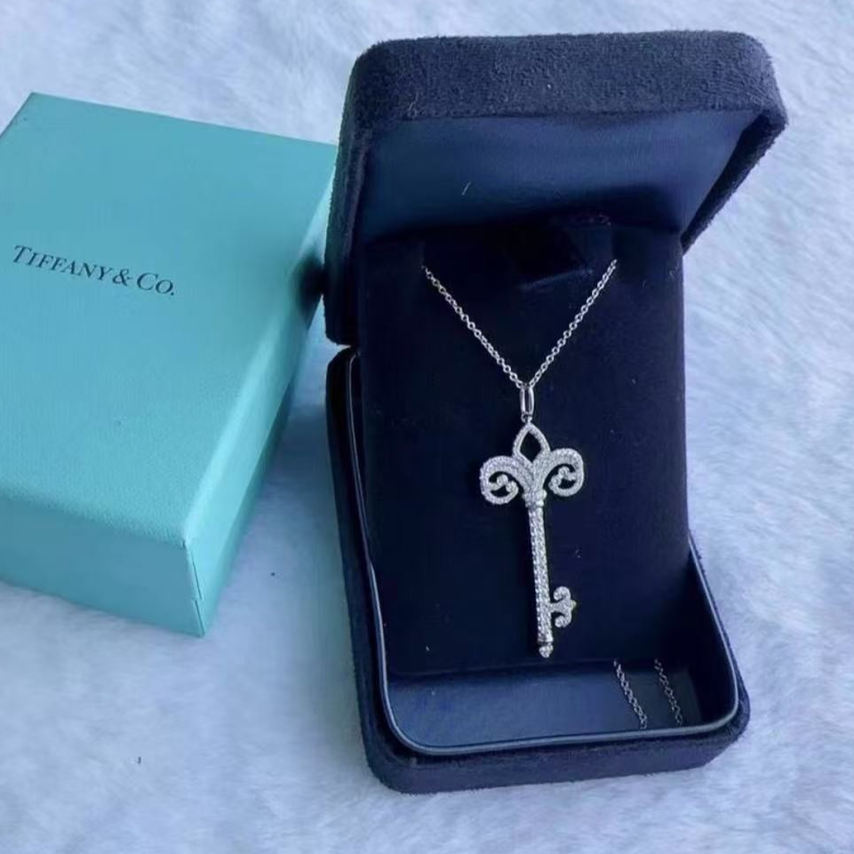 99新 Tiffany & Co./蒂芙尼 小花柳 钻石 pt950烟花鸢尾花满钻 