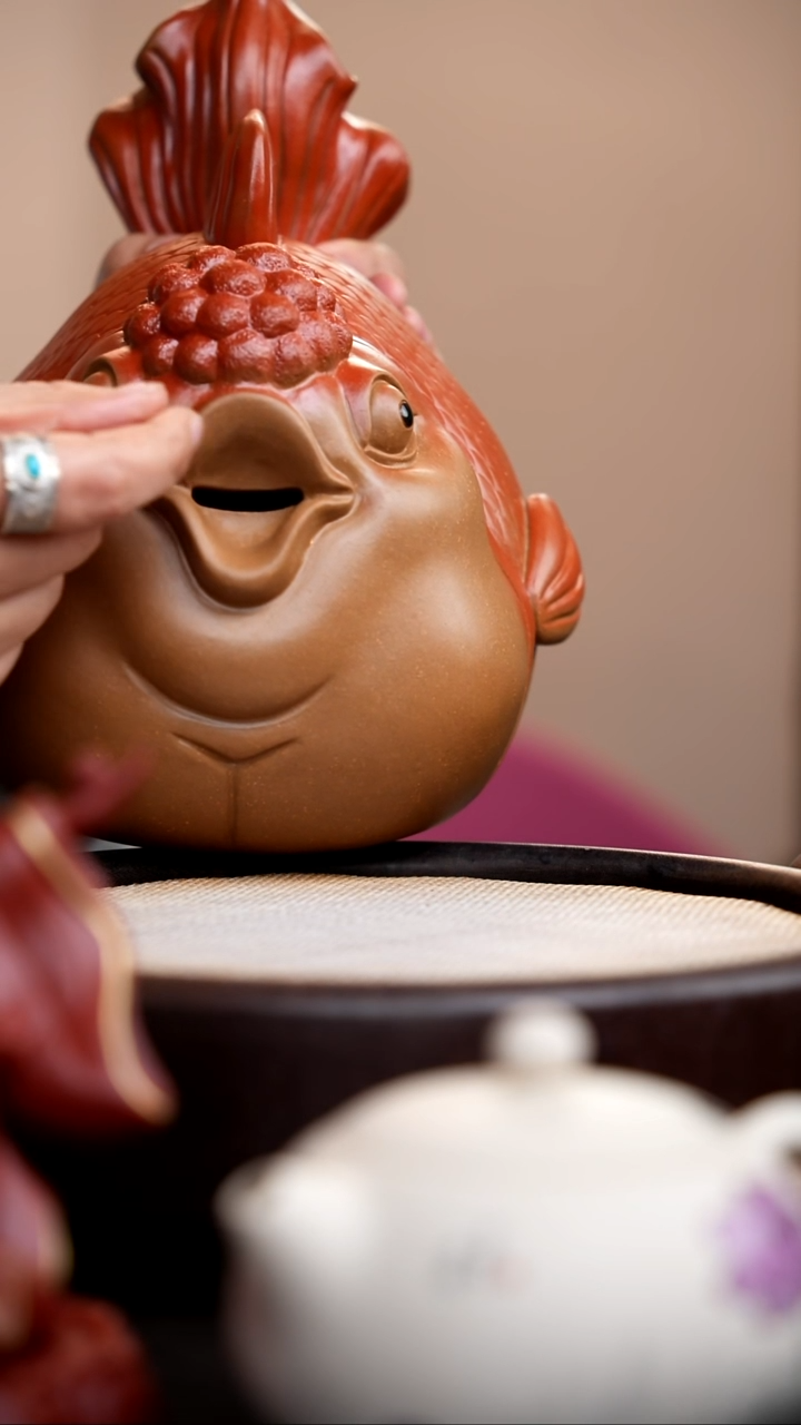 茶壶紫砂老段泥超大金鱼存钱罐