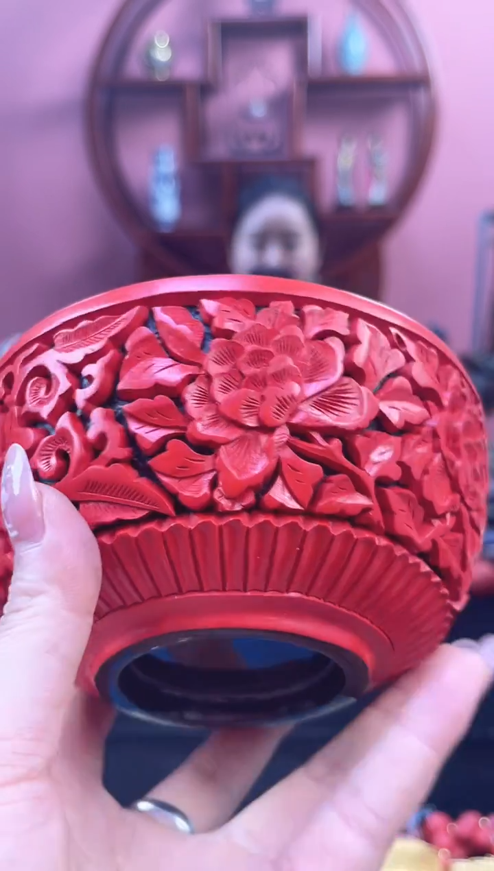 非遗技艺 雕漆花卉碗