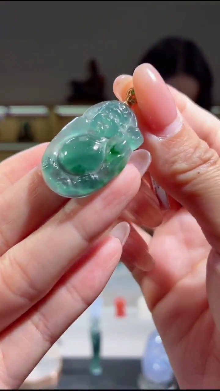 吊坠(不含链)未镶嵌翡翠财神（多样性发其一）