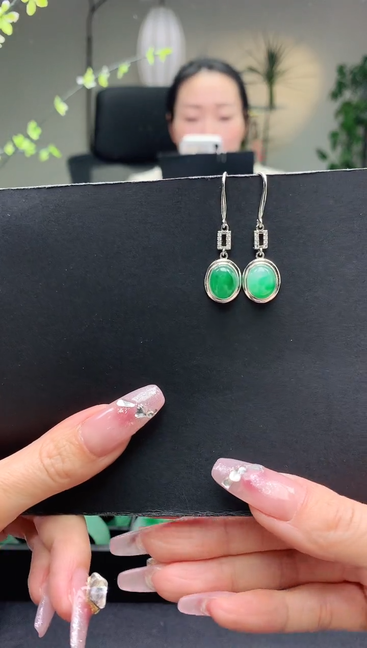 【闪购商品】石英质玉耳饰合金耳坠