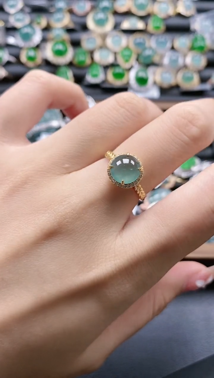 【闪购商品】翡翠戒指银S925镶嵌51511