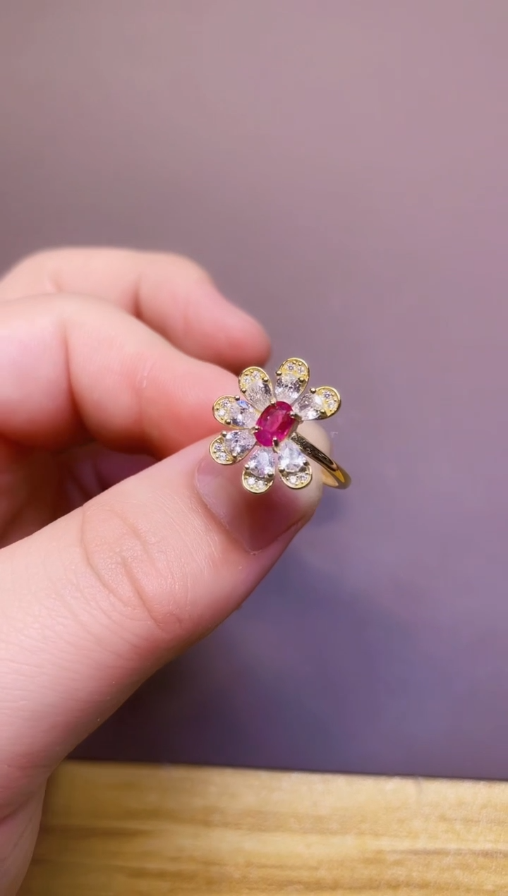 【闪购商品】红宝石戒指银S925镶嵌一枚