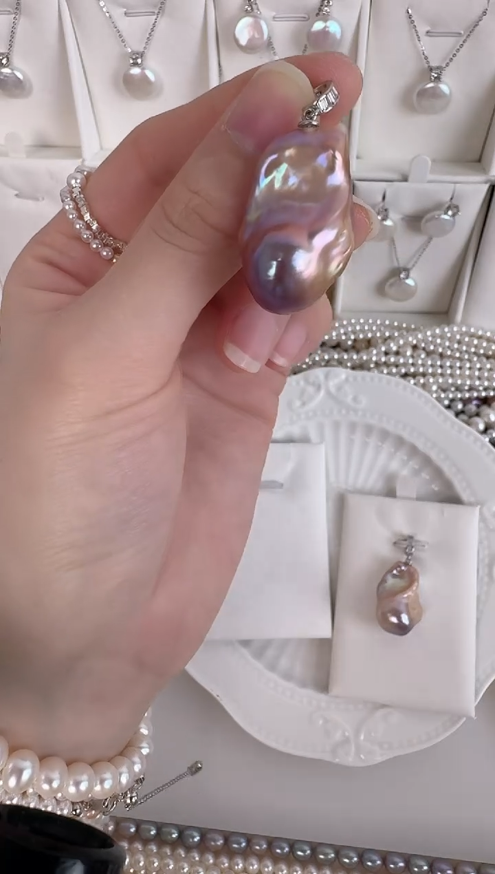 【闪购商品】淡水珍珠颈饰银S925镶嵌a01