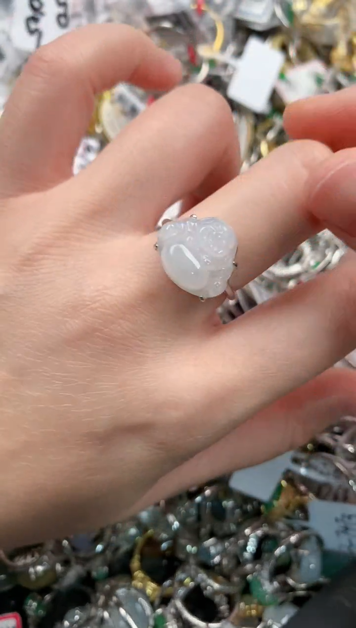 银S925镶嵌戒指翡翠111   7