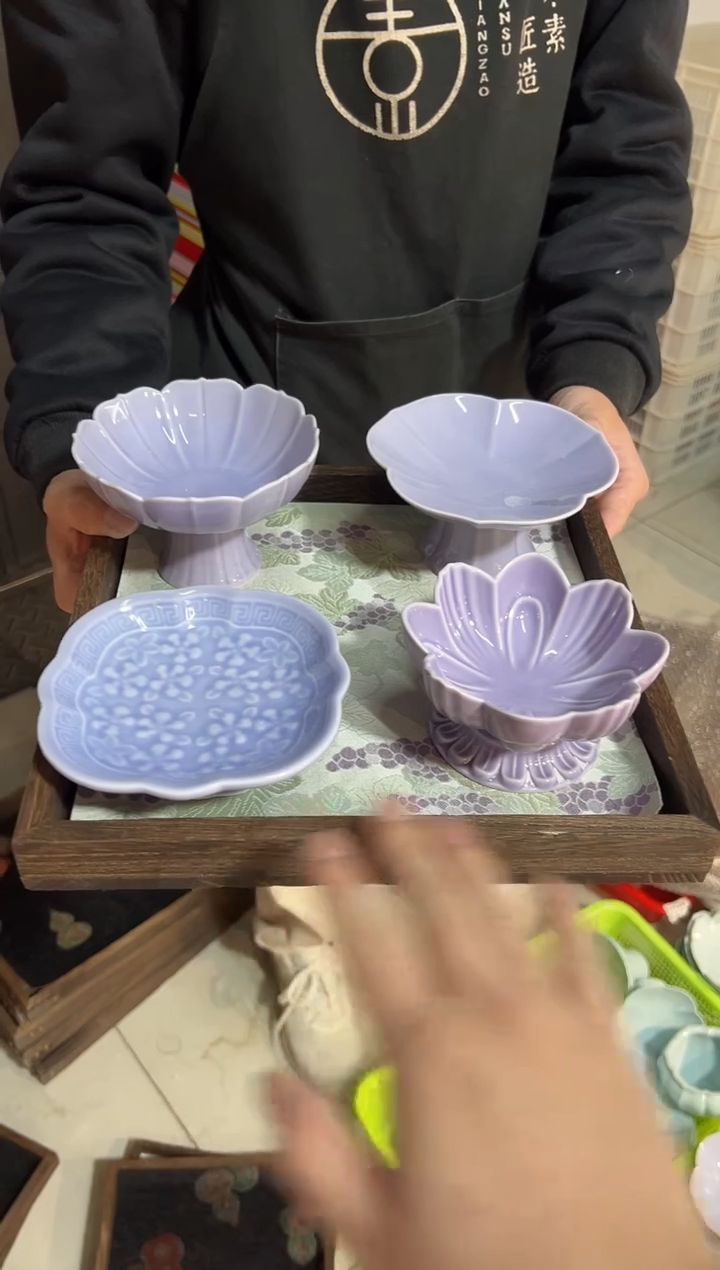 摆件陶微瑕商品 介意勿拍 【带托盘 布垫】