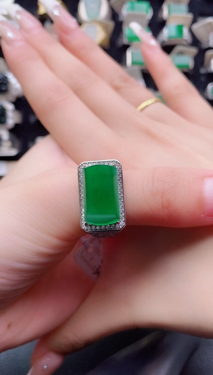 翡翠银S925镶嵌戒指121212