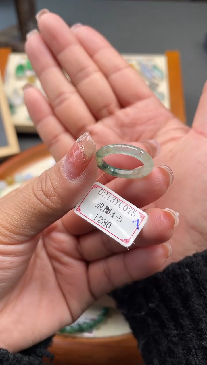 【闪购商品】翡翠戒圈未镶嵌0213YC075圈号7号