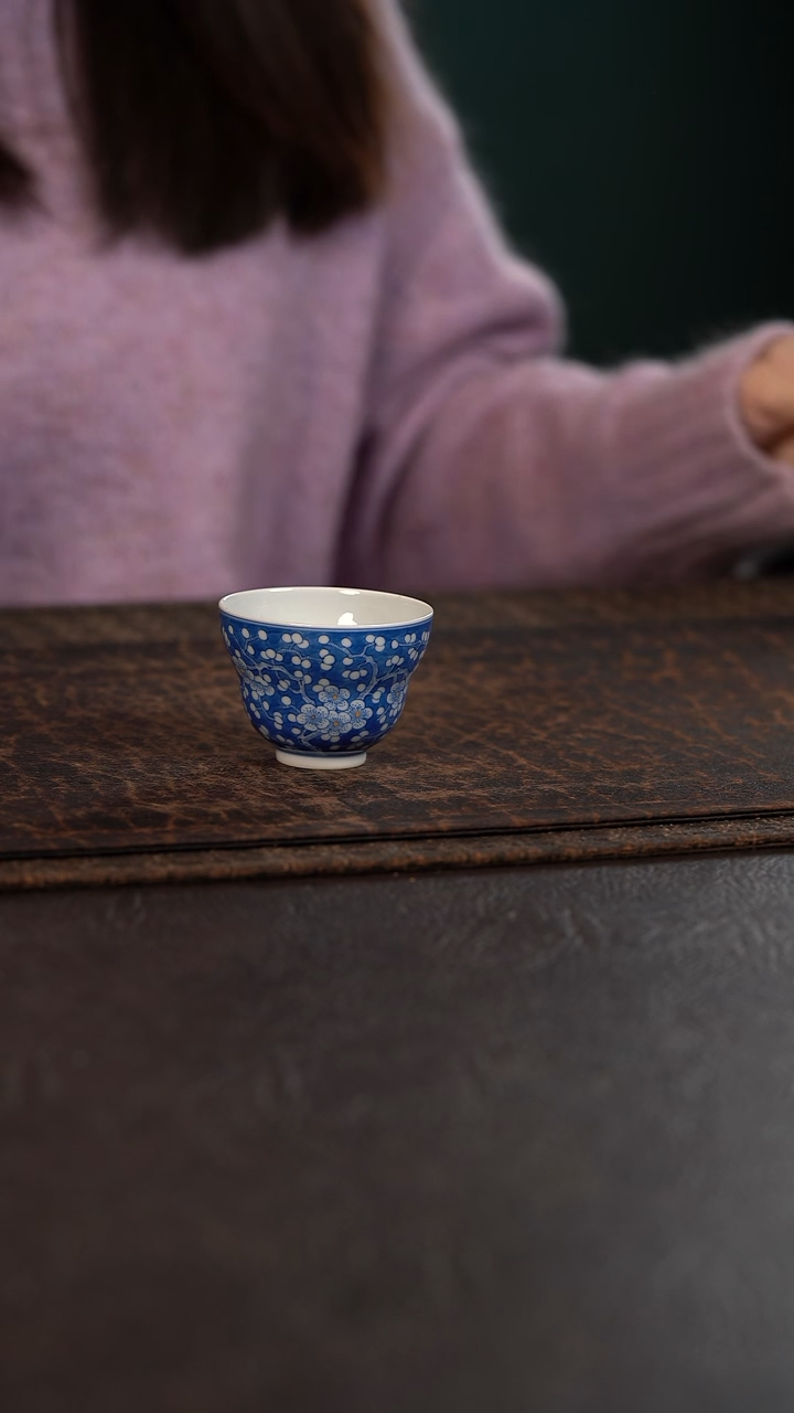 【闪购商品】杯聚澜堂蓝地冰梅葫芦杯/