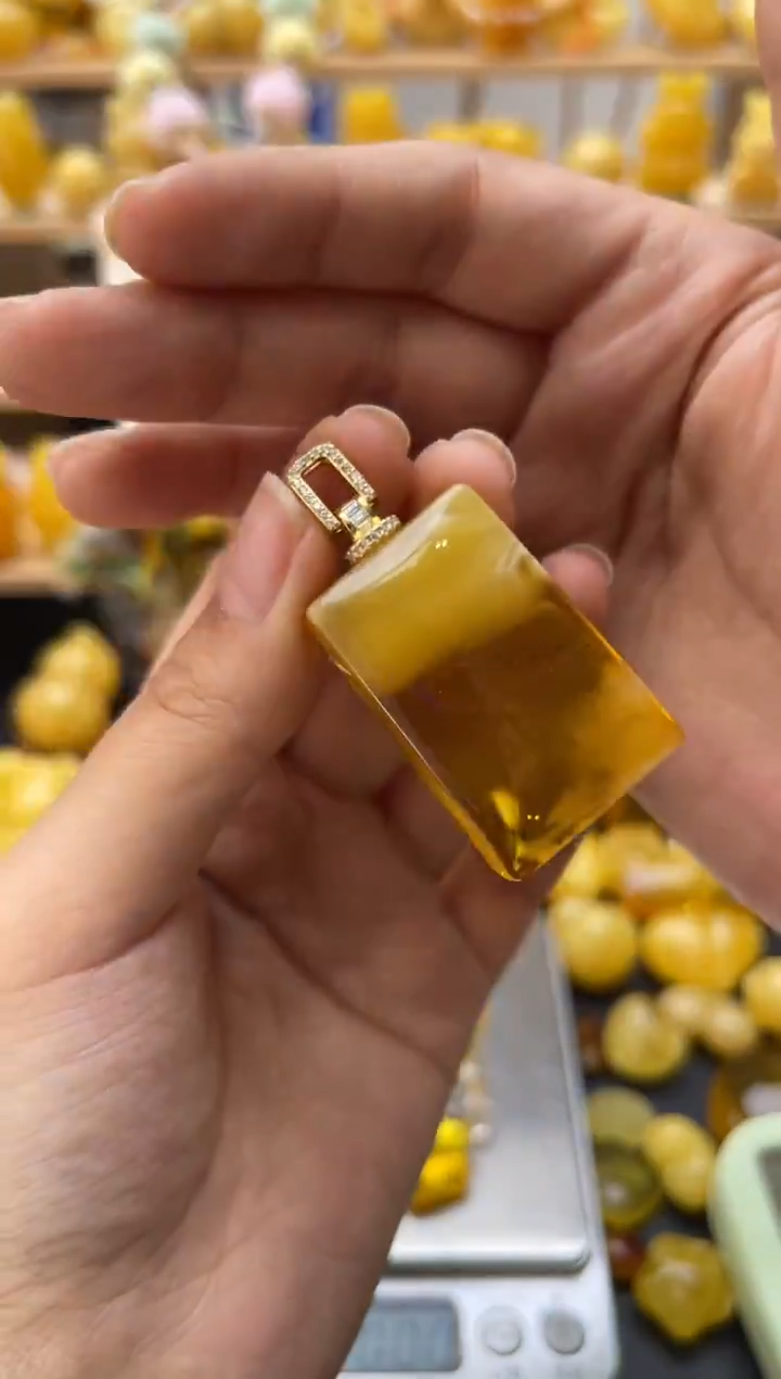 琥珀银S925镶嵌珠宝奇石016琥珀蜜蜡微瑕