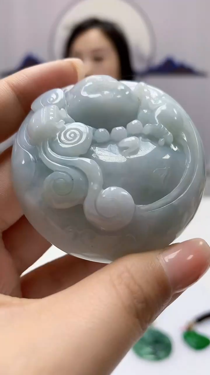 【闪购商品】定制翡翠未镶嵌4852ms-毛货挂件赠珠链142