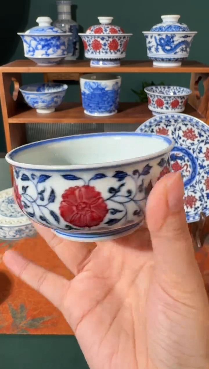 【闪购商品】杯永明尚玩缠枝四季花矮炉式杯