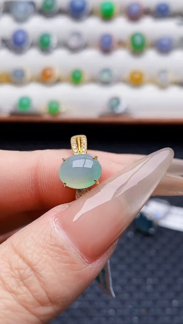 银S925镶嵌戒指翡翠5818