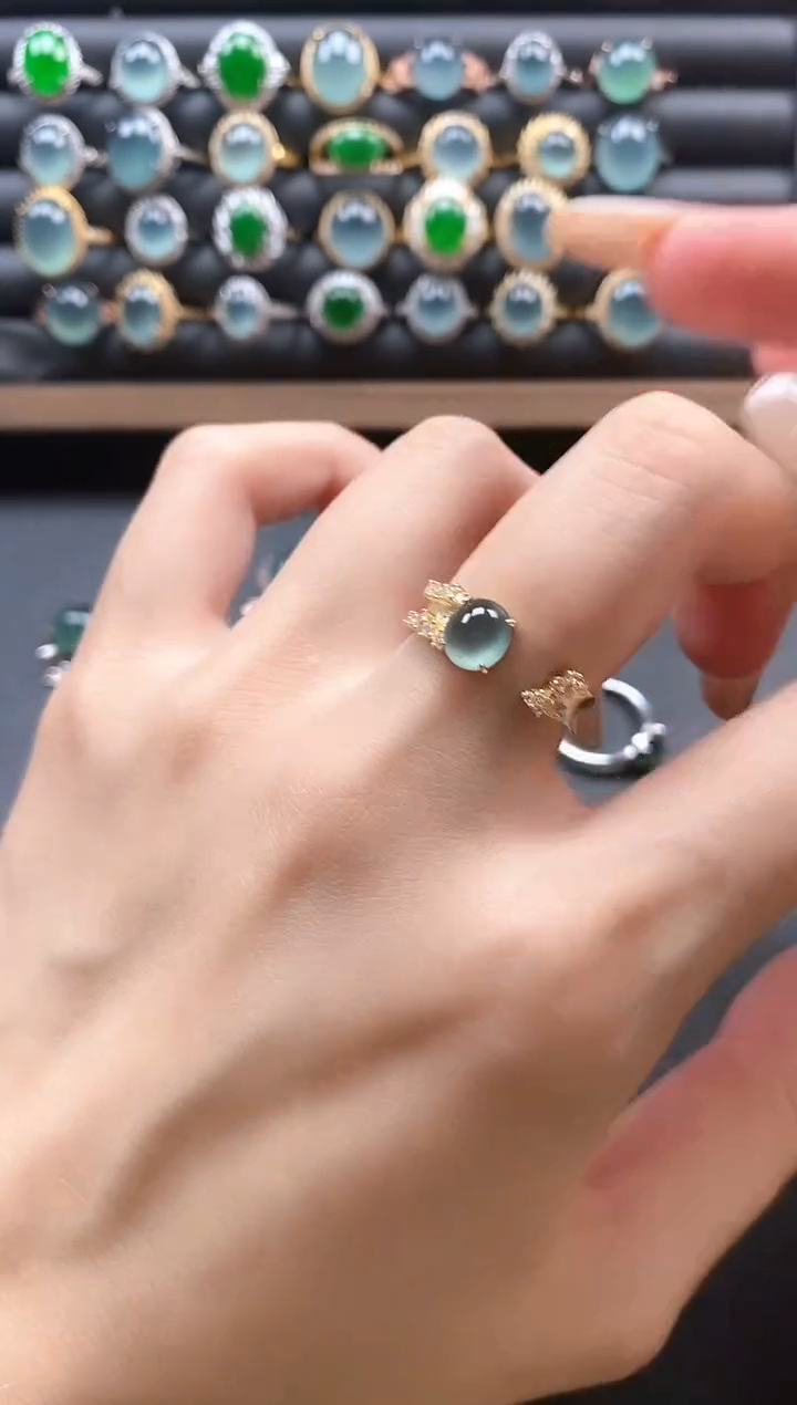 银S925镶嵌戒指翡翠51151