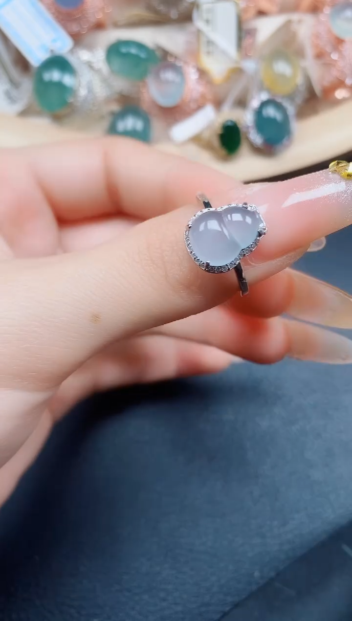 【闪购商品】翡翠戒指银S925镶嵌翡翠