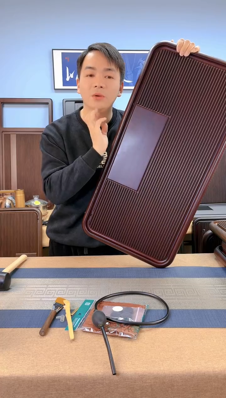 【闪购商品】凌龙红色款式茶盘80*40*4