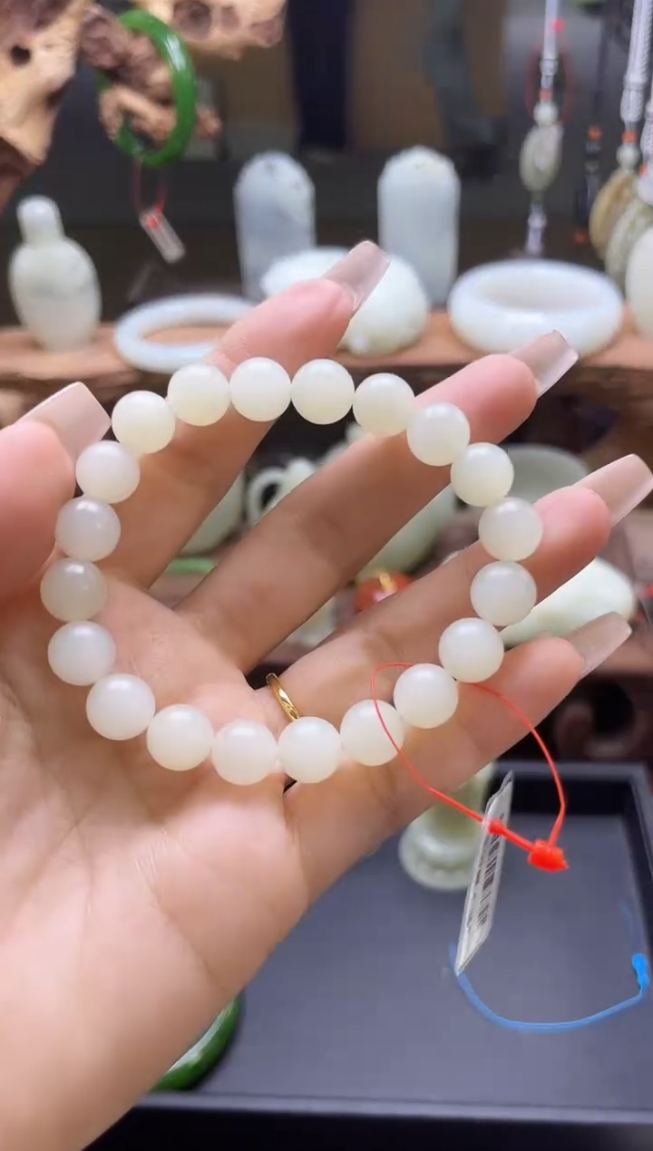 【闪购商品】和田玉手串未镶嵌于田卡10圆珠820239