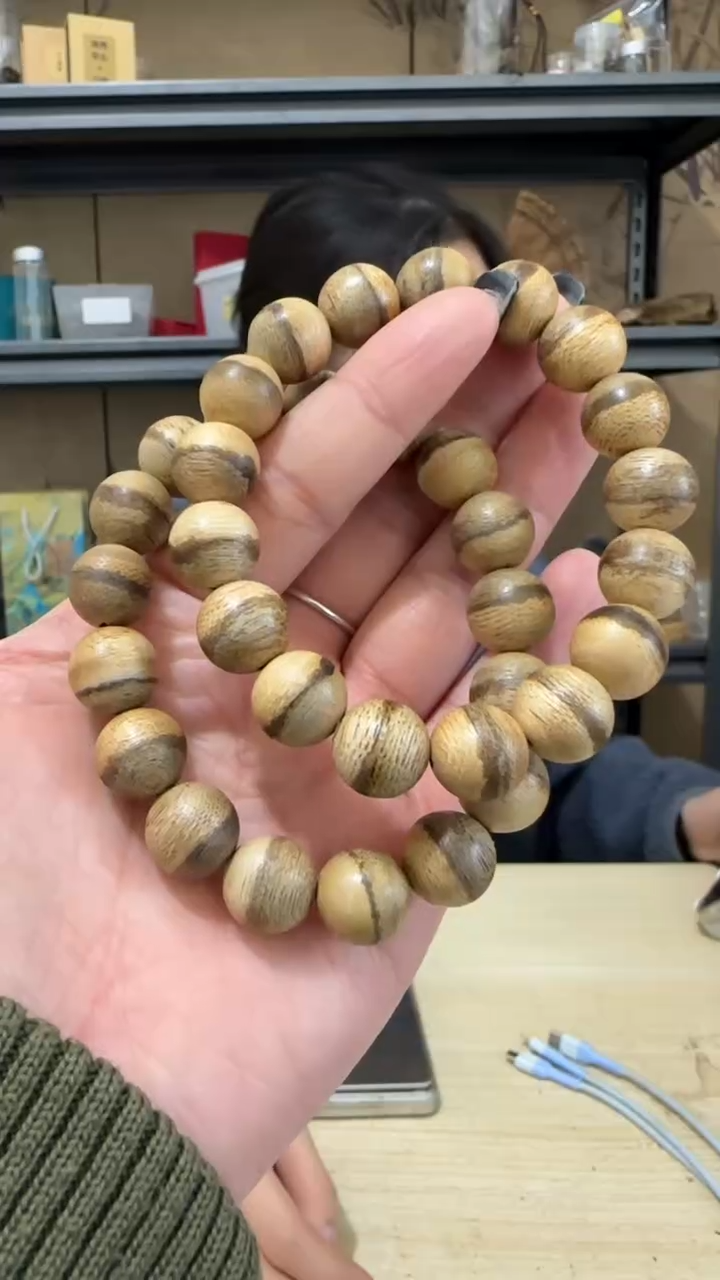 【闪购商品】沉香手串3号马泥涝圆珠手串多样性一条卡12