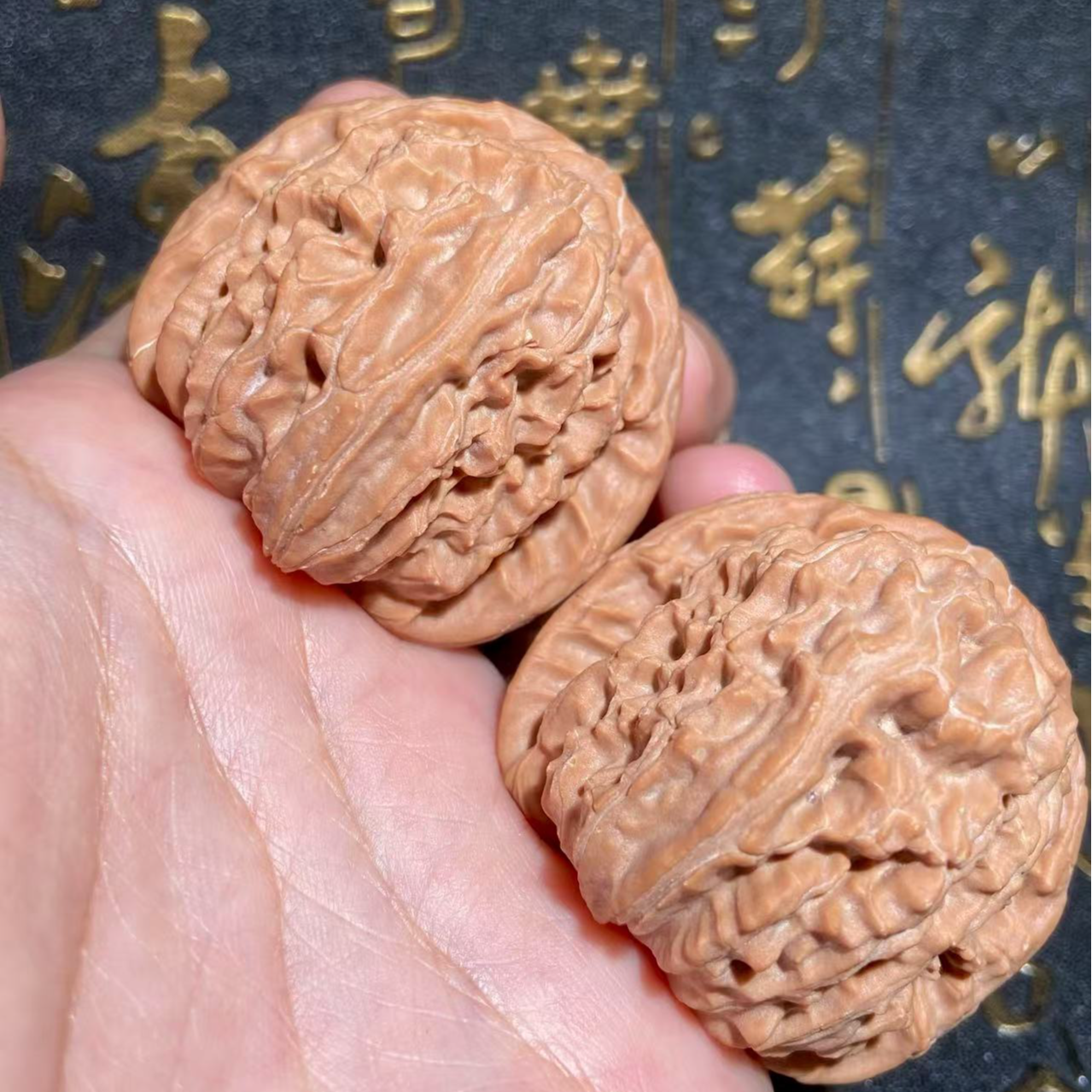 文玩核桃把件白狮子边42肚43高38