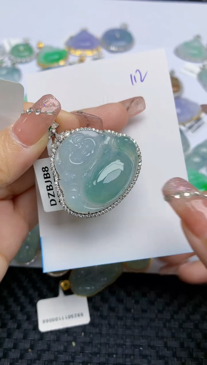 【闪购商品】翡翠颈饰18K金镶嵌天然A货翡翠 112