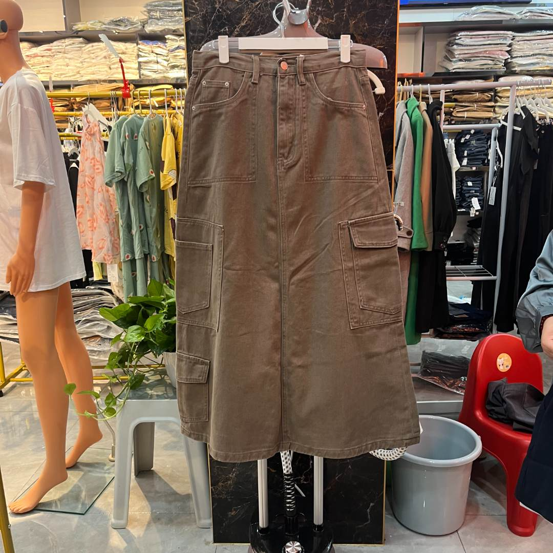 通勤女装高腰半身裙短裙薄款极简风工装风百搭夏季