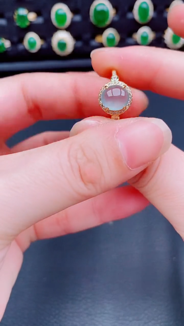 【闪购商品】翡翠戒指银S925镶嵌天然a货翡翠86