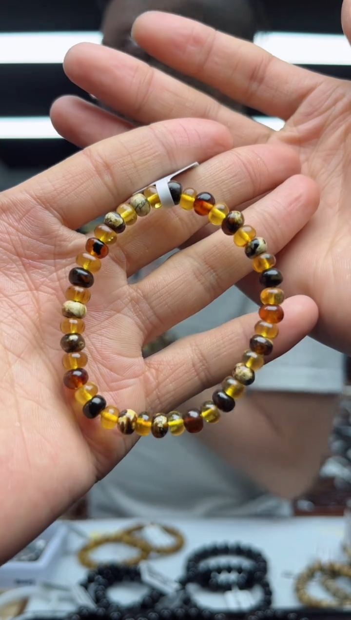 【闪购商品】琥珀裸石未镶嵌抚顺琥珀多宝手串6+
