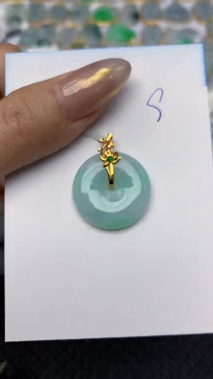 【闪购商品】翡翠颈饰18K金镶嵌 天然翡翠A货