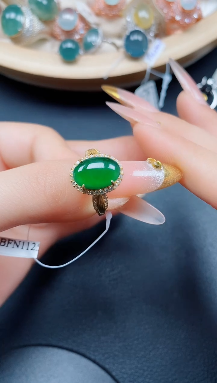 【闪购商品】翡翠戒指银S925镶嵌翡翠