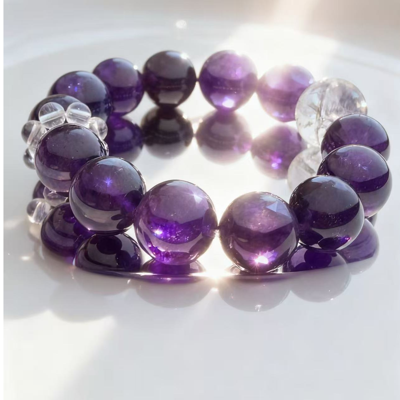 【时来运转】天然紫水晶原创设计师手串首饰梦幻上岸水晶收藏聚财