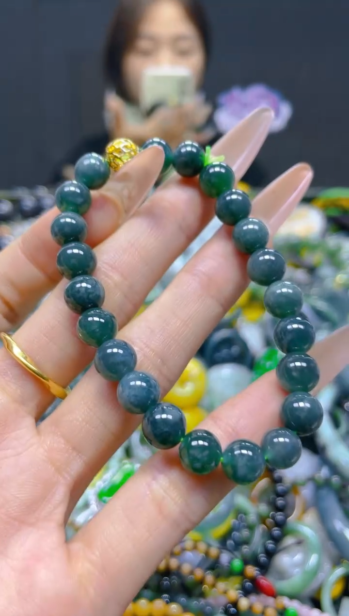 翡翠未镶嵌颈饰8MM/N/翡翠A货，一件也是批发价