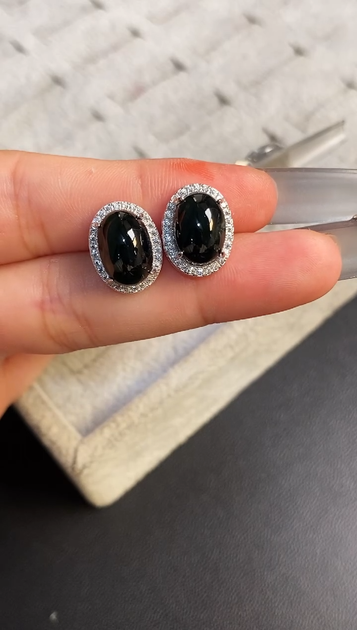 银S925镶嵌戒指翡翠天然