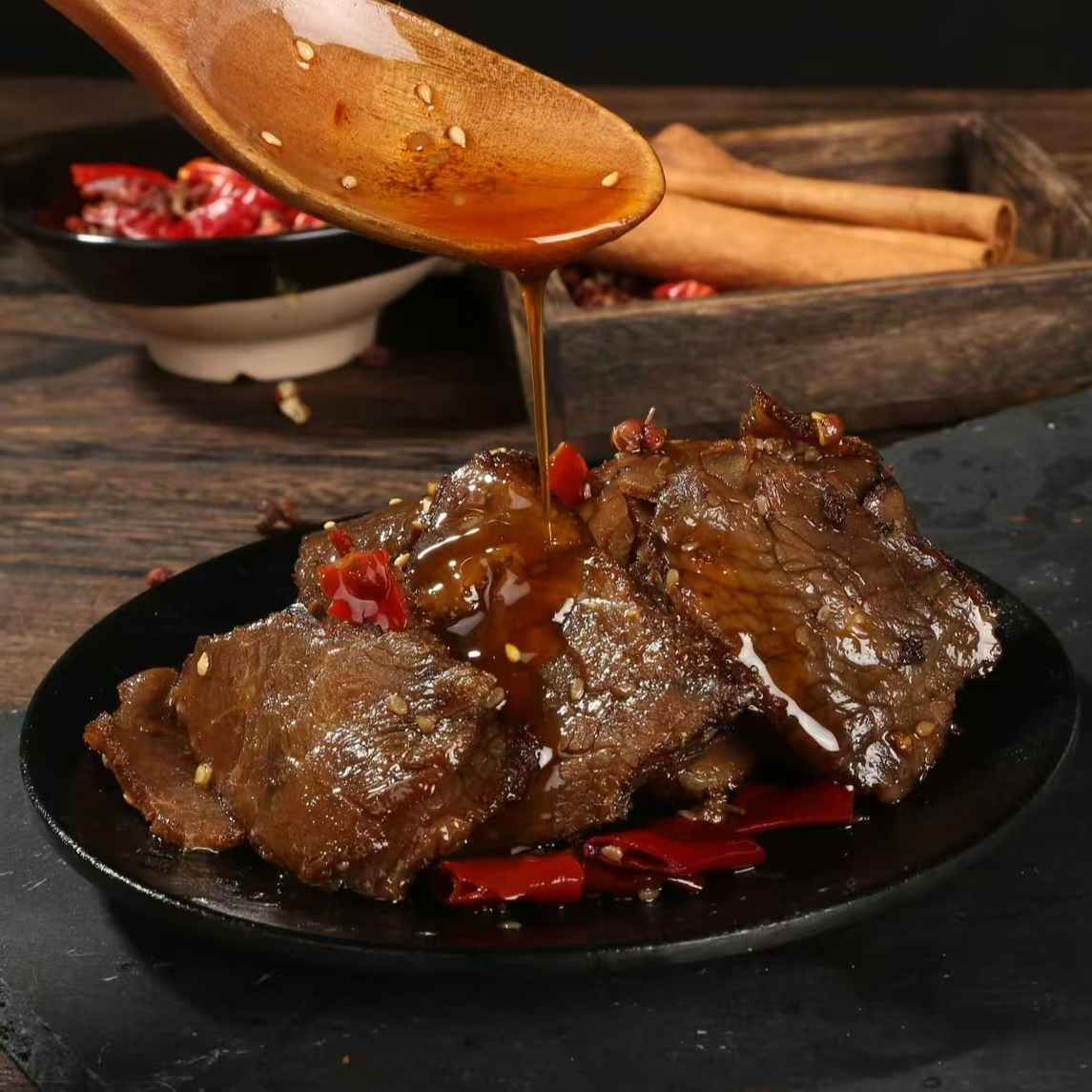 重庆开州特色小吃小火慢炒椒麻牛肉冷吃牛肉网红小吃