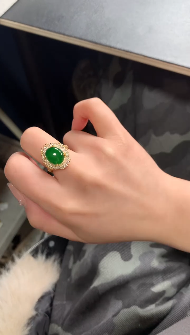 【闪购商品】翡翠戒指银S925镶嵌521421