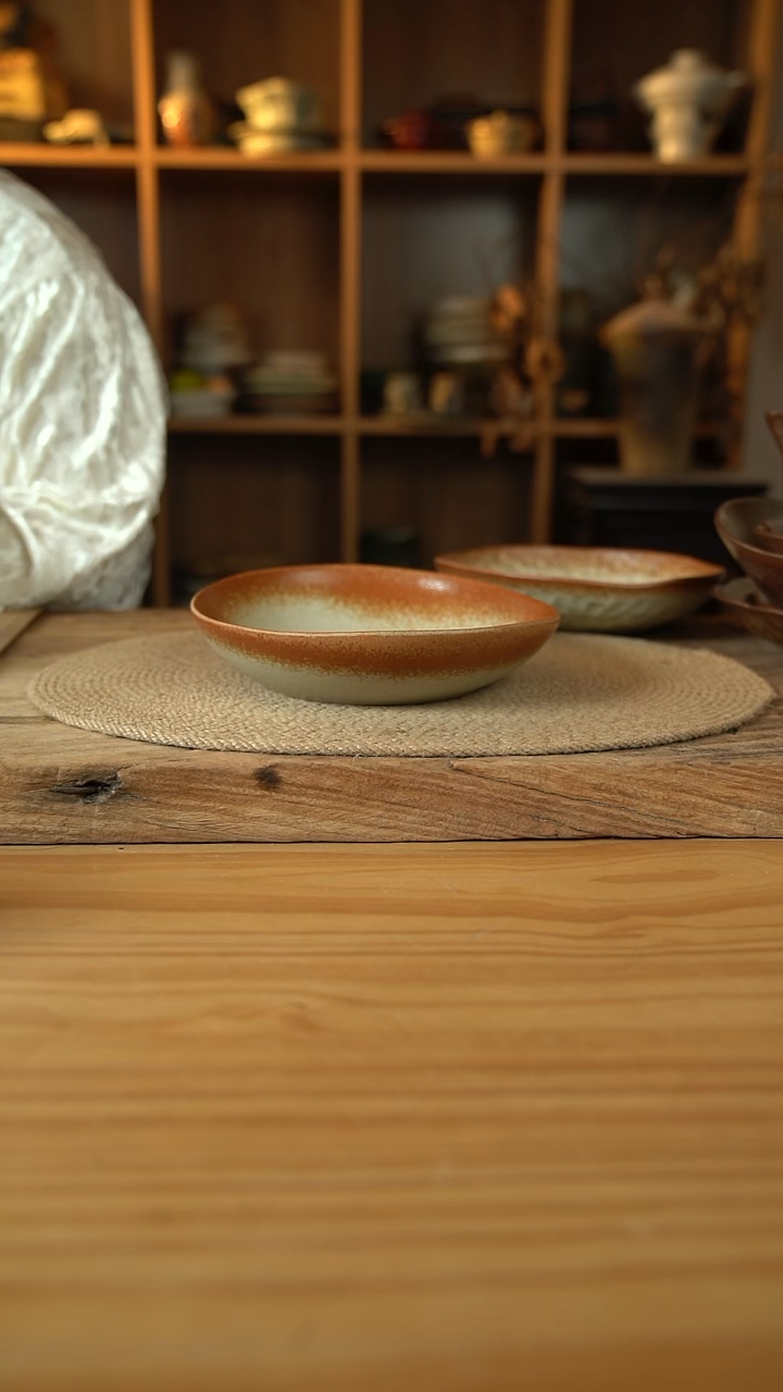 暖阳系列的8英寸元宝鱼盘1个