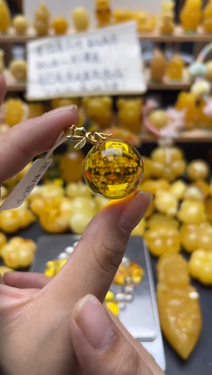 琥珀银S925镶嵌珠宝奇石053琥珀蜜蜡微瑕