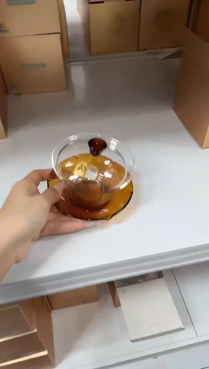 【闪购商品】@@禾器荷叶盖碗琥珀色