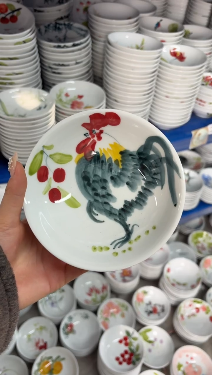 瓷片景德镇高温陶瓷食品级手绘釉中彩-小胖碗